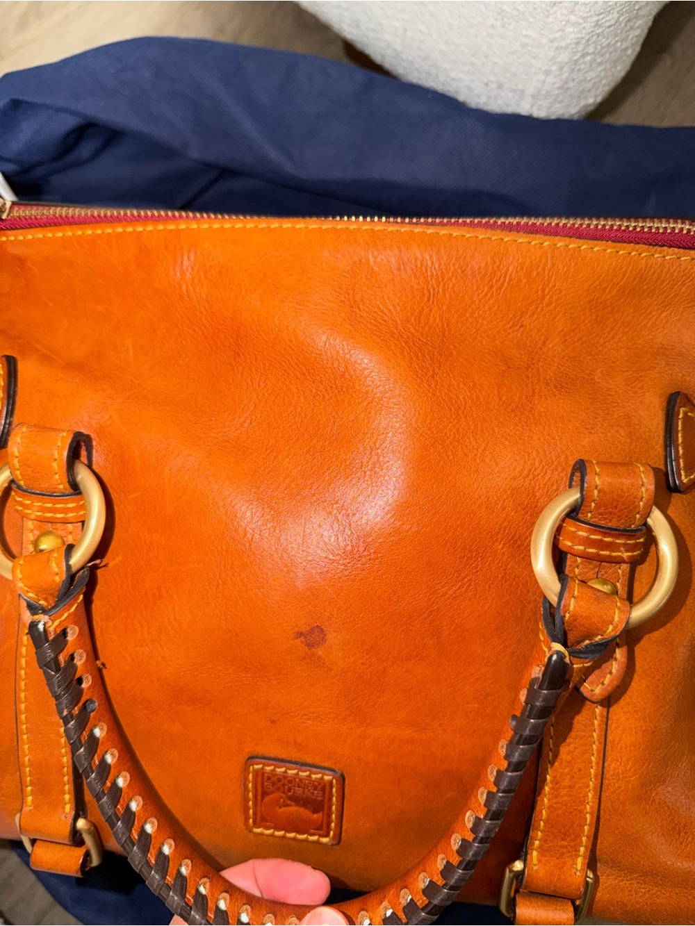 Dooney & Bourke Florentine Tan Leather Satchel Handbag - Picture 4 of 14